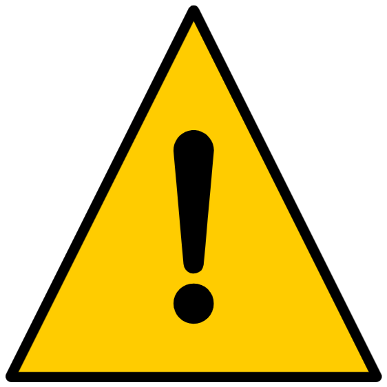 Warning sign, exclamation mark