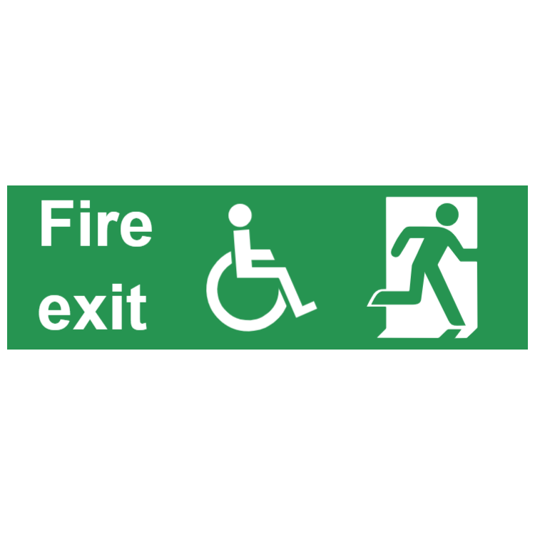 Fire exit sign - with disabled access