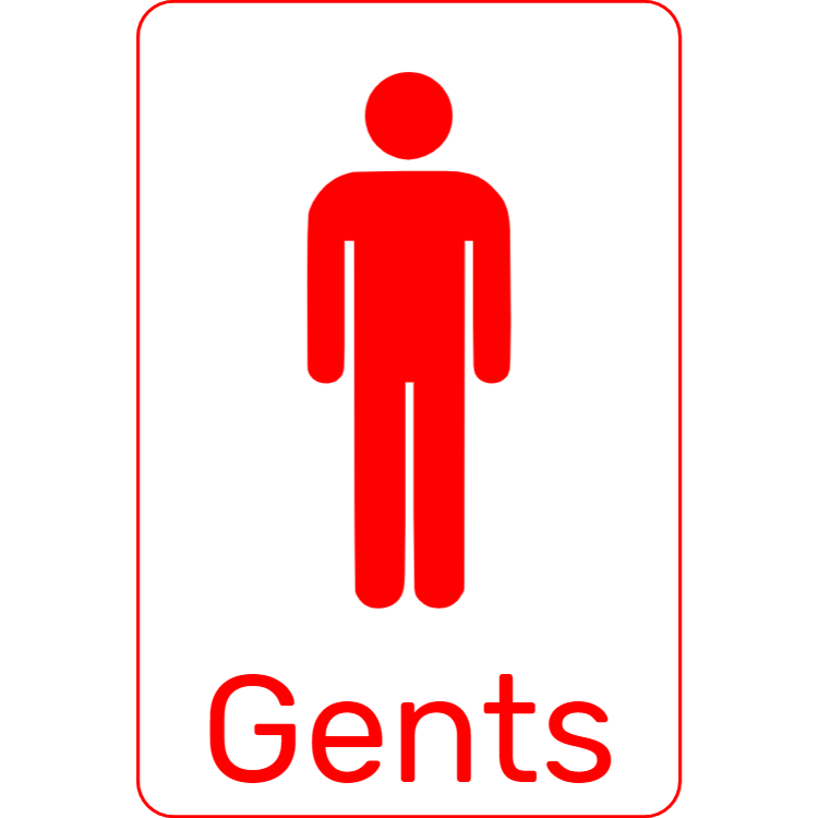 Red toilet sign - Gents