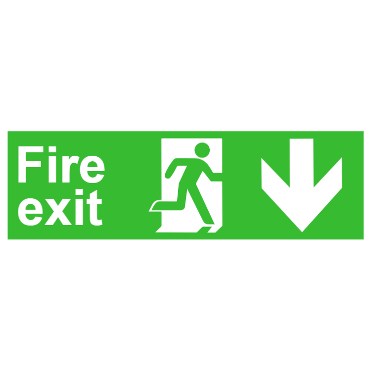 Fire exit sign - arrow down