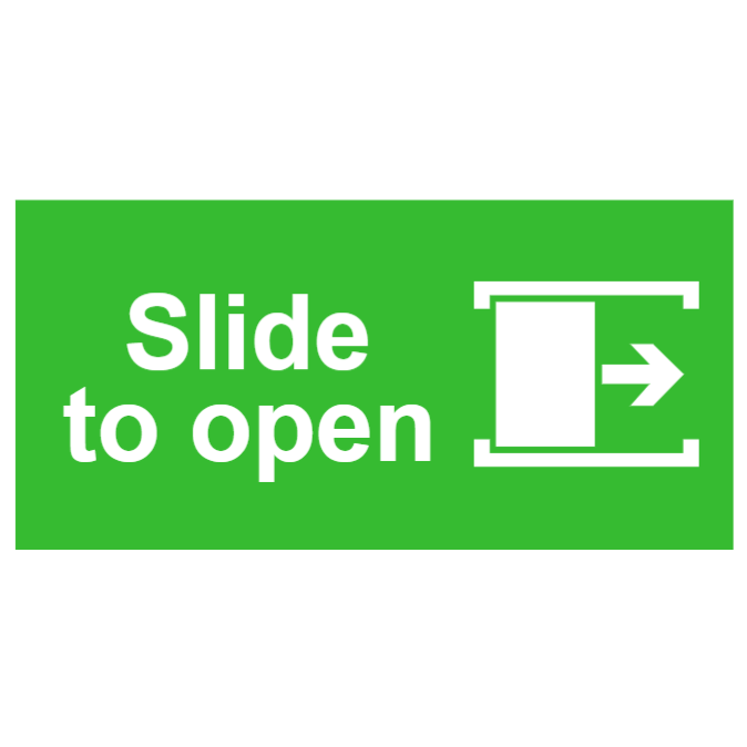 Slide to open sign