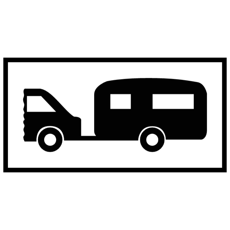 Parking for motorised caravans or caravans drawn by motor vehicles sign