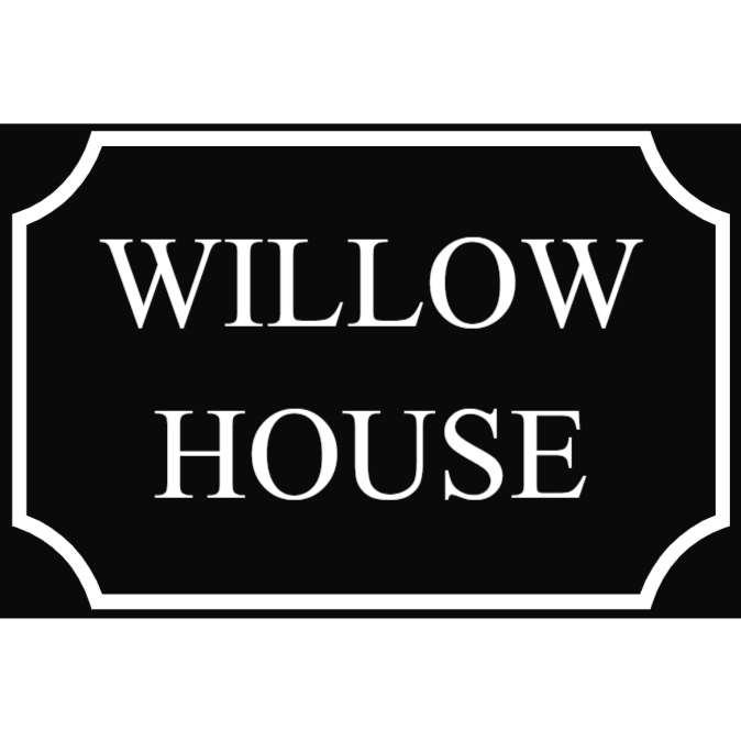 Willow house - custom house sign on black plastic