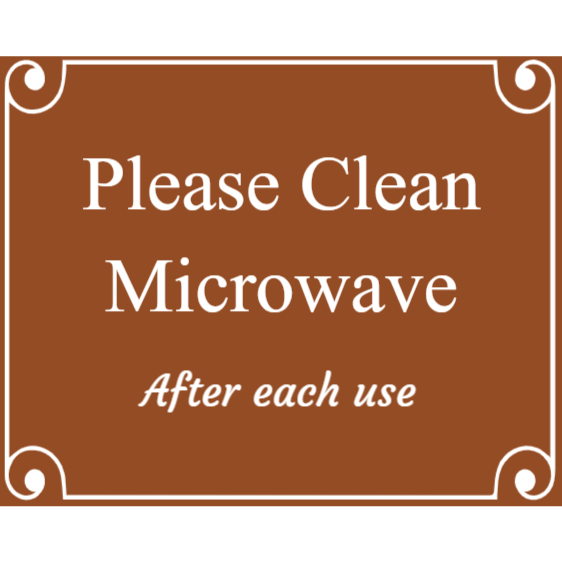 Please clean microwave - office courtesy sign