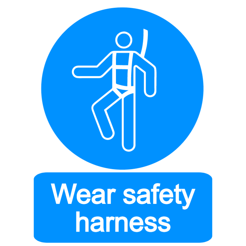 Wear safety harness sign