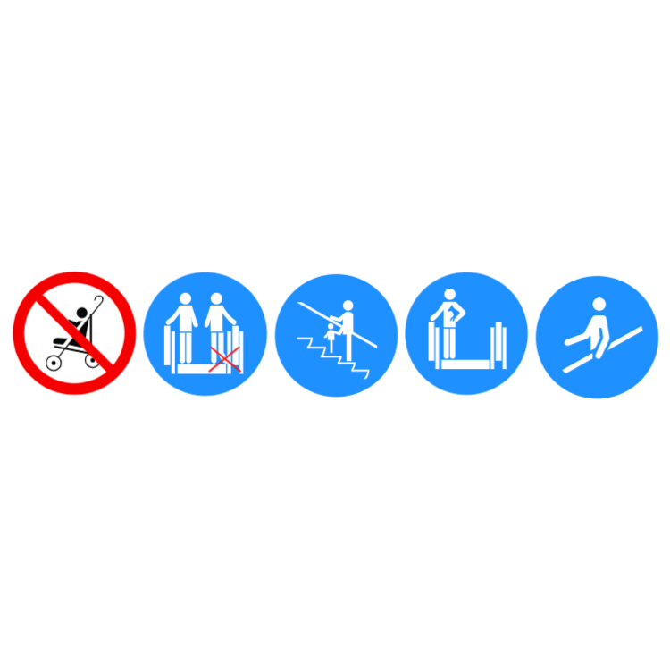 Escalator safety - sticker