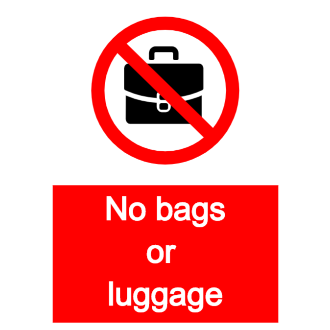 No bags or luggage sign