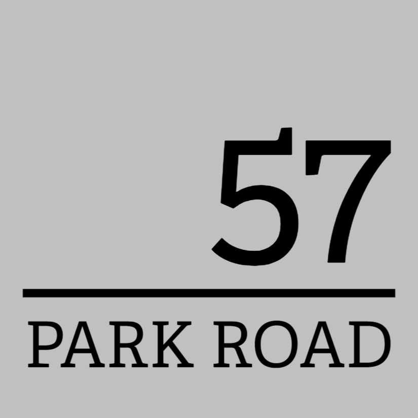 Silver house number sign