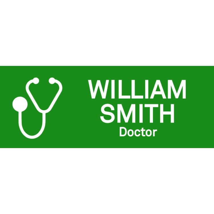 Green Name Badge for Doctor