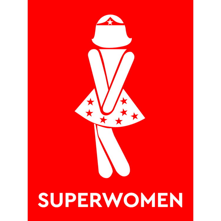 Superwomen toilet sign