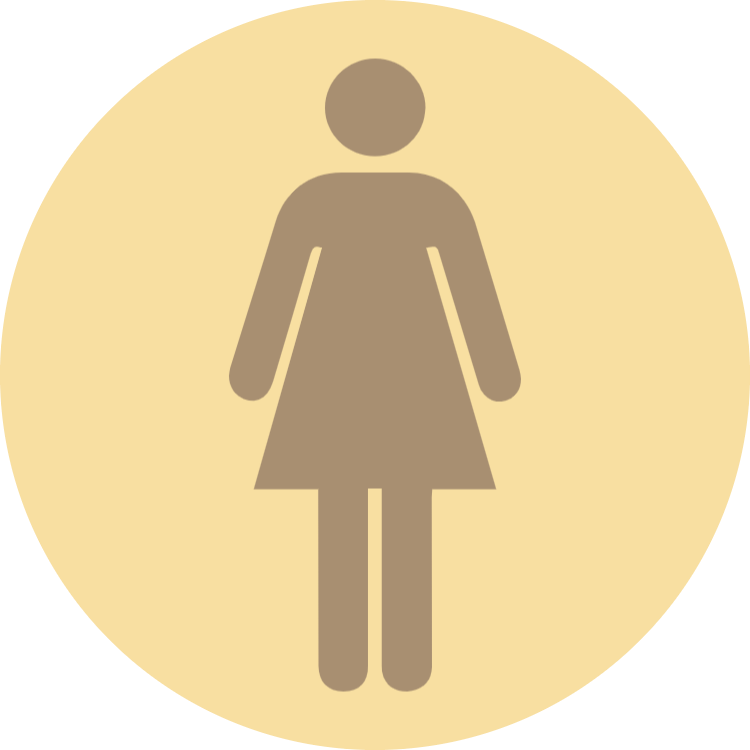 Wooden toilet sign - women