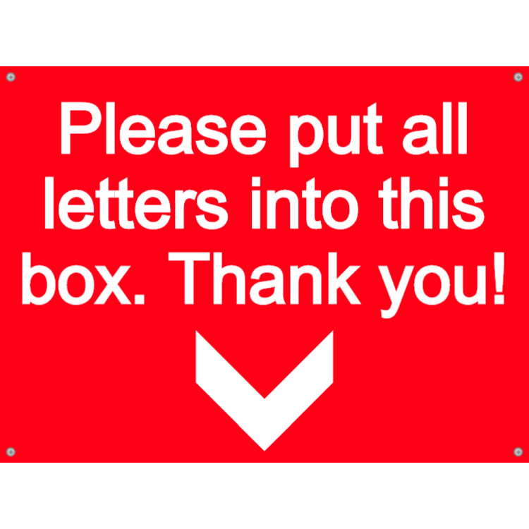 Letterbox plate - please put letters