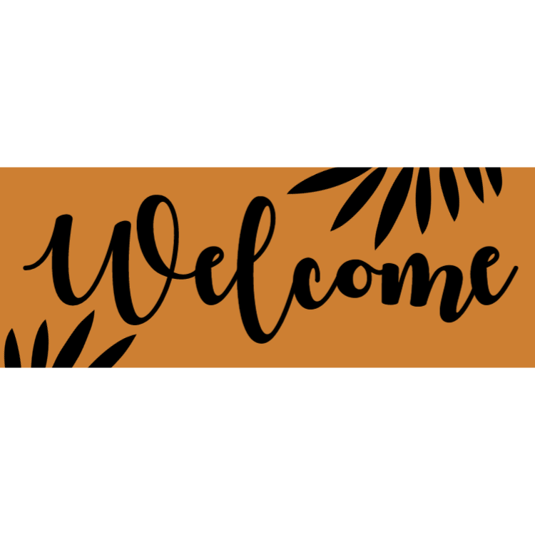 Gold welcome sign