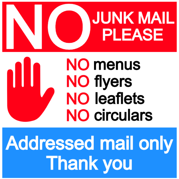 No junk mail sign 6