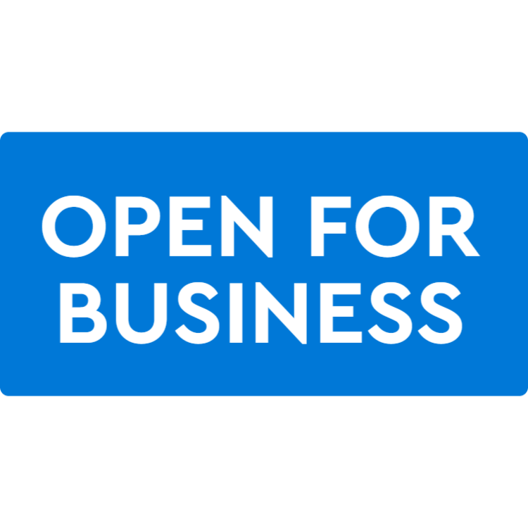 Open for business sign