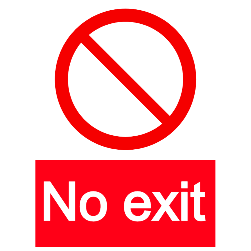 No exit - portrait sign