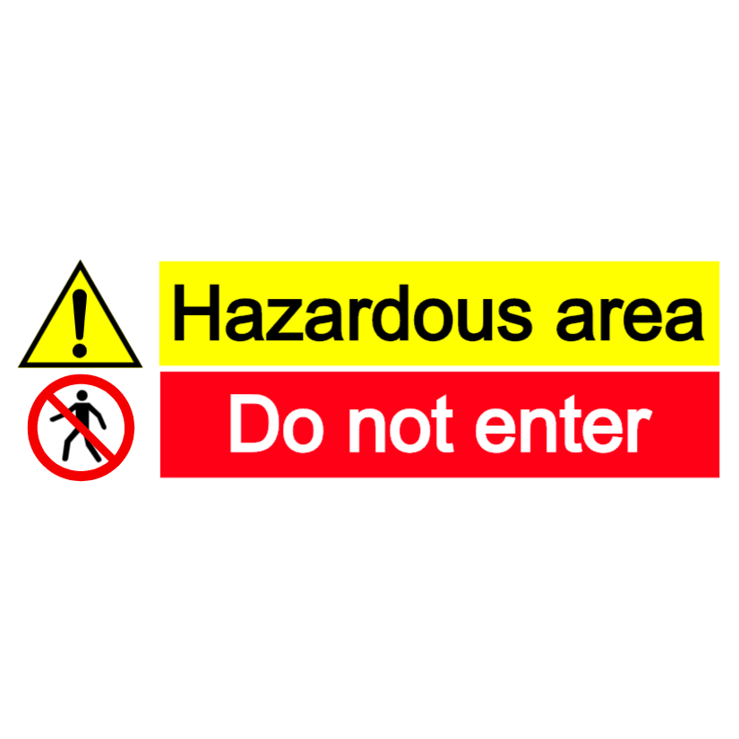 Hazardous area - do not enter - landscape sign