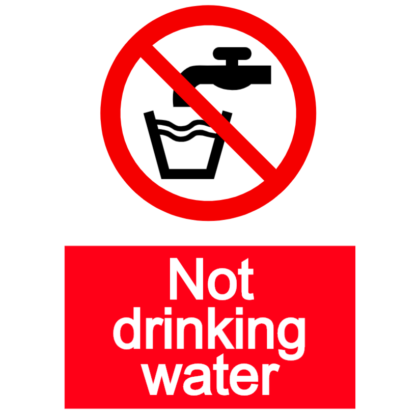 Not drinking water sign