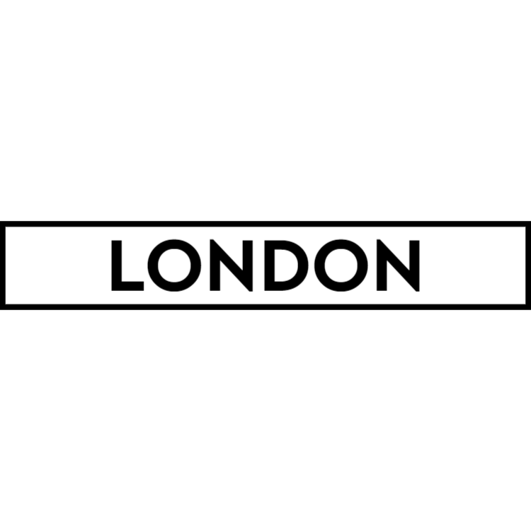 London - white sign