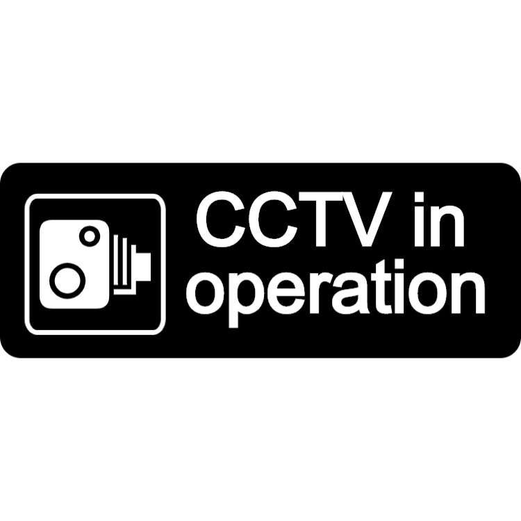 Black CCTV in operation sticker