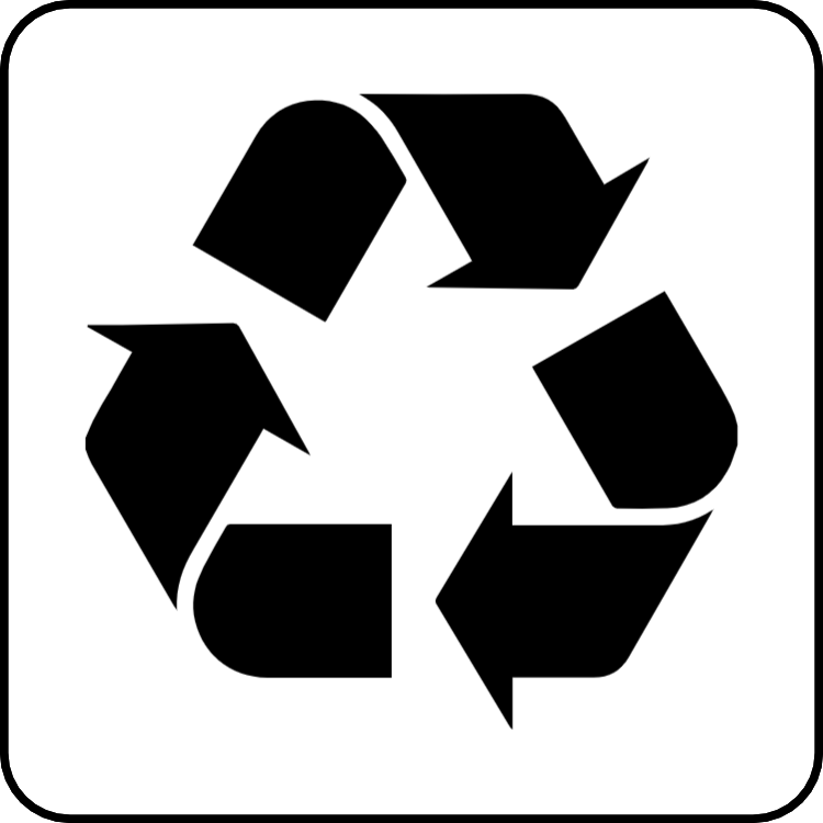 Black and white recycle sticker