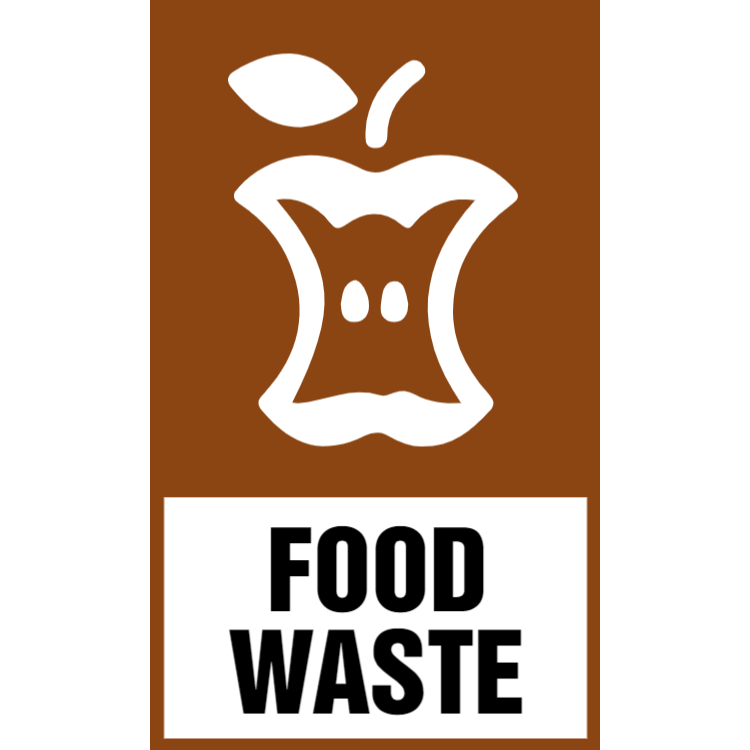 Brown food waste sticker
