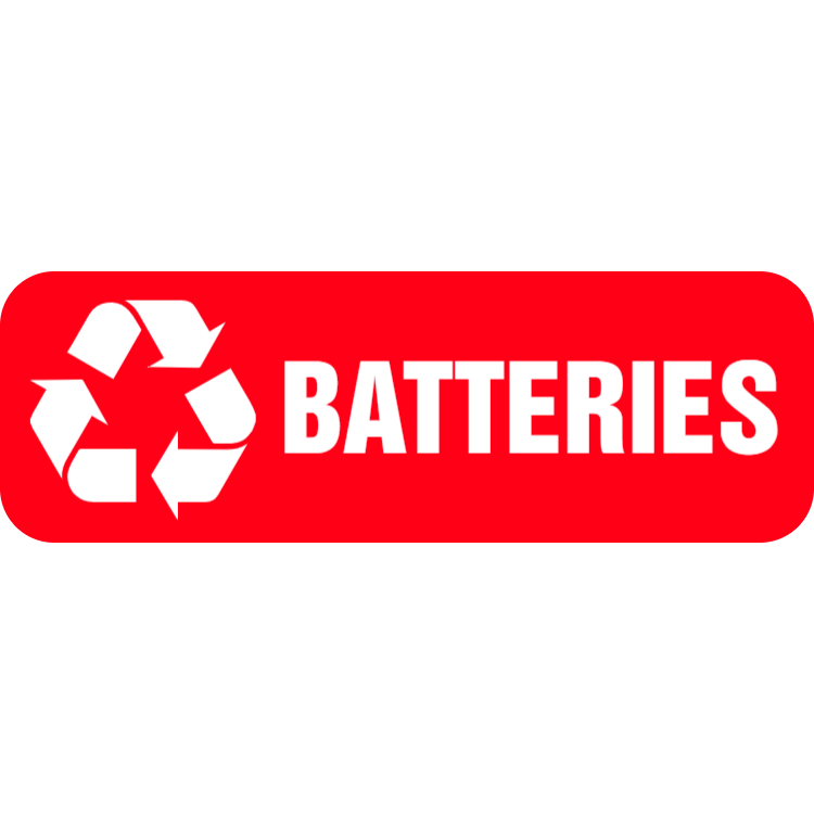 Red batteries landscape sticker