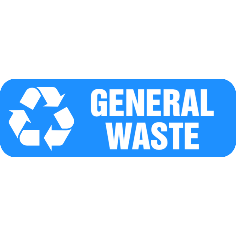 Light blue general waste landscape sticker