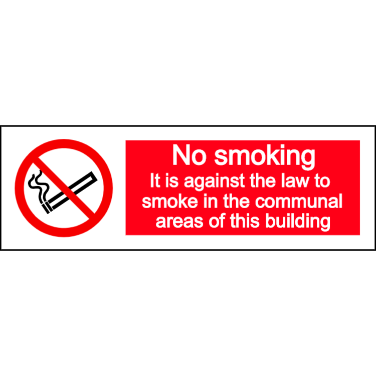 No smoking in communal area - landscape sign