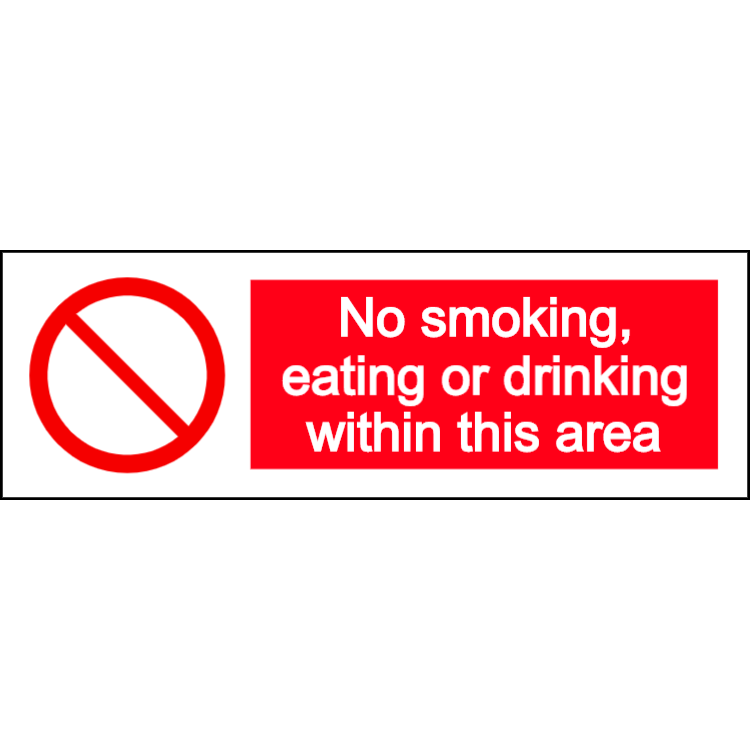 No smoking eating or drinking - landscape sign