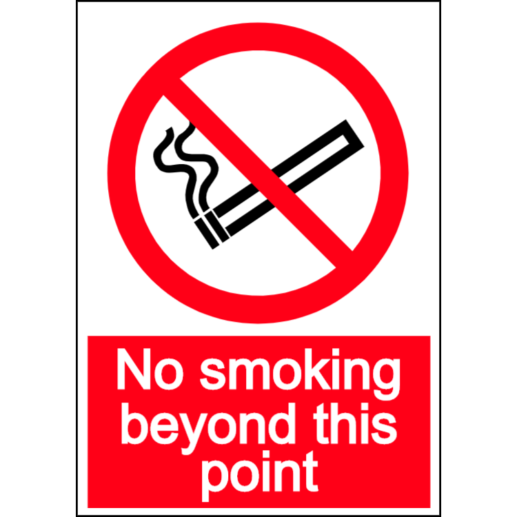 No smoking - beyond this point - portrait sign