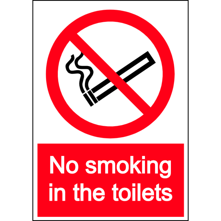 No smoking in the toilets - portrait sign