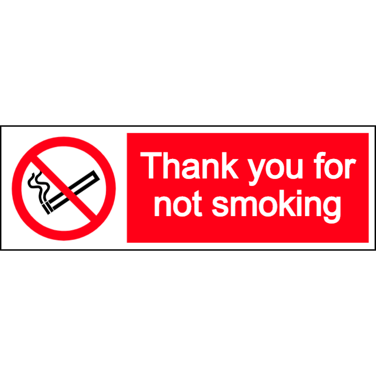 Thank you for not smoking - landscape sign