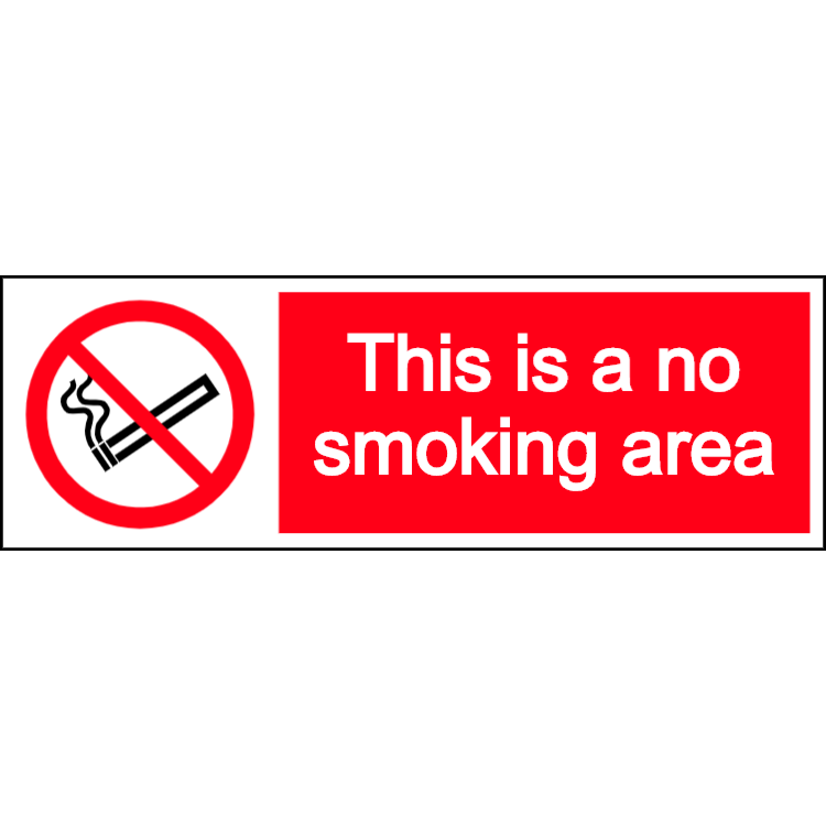 This is a no smoking area - landscape sign