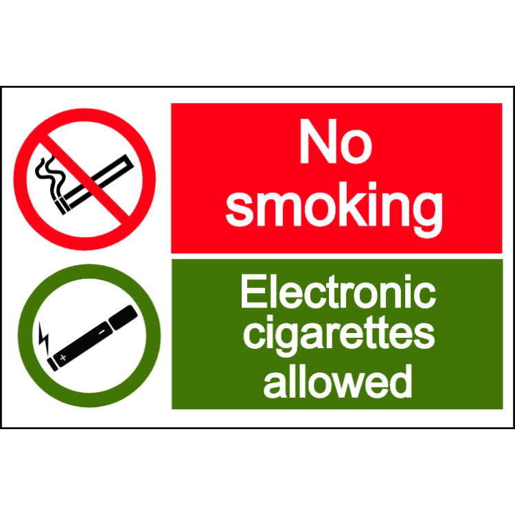 No smoking - electronic cigarettes allowed - landscape sign