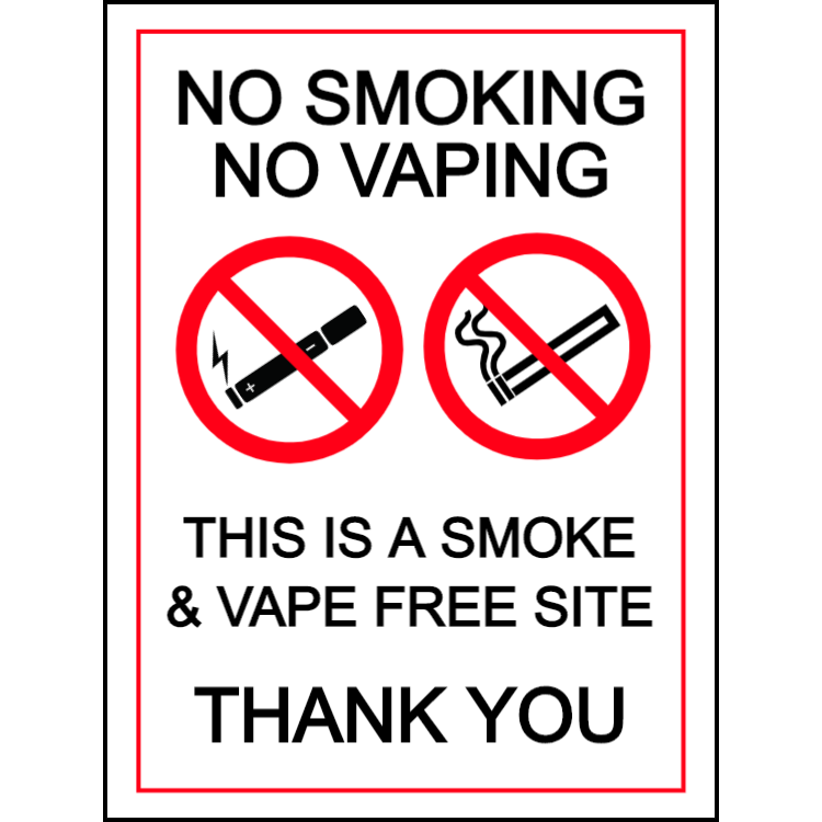 No Smoking No Vaping This Is A Smoke Vape Free Site Portrait 