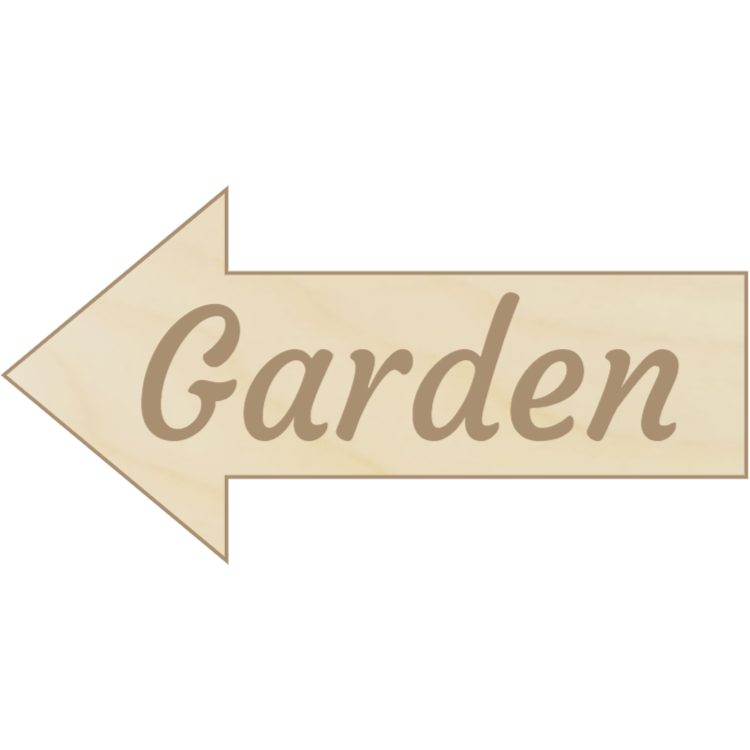 Wooden arrow garden sign