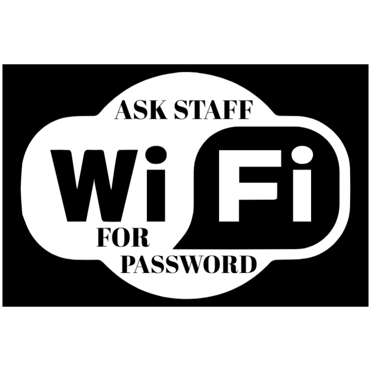 Ask staff for password sticker