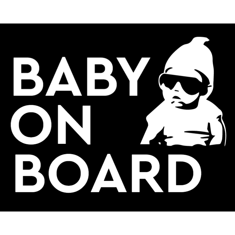 Cool baby on board - black sticker