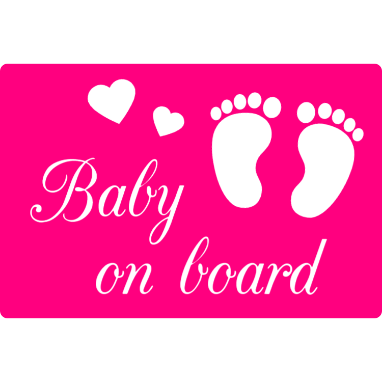 Pink baby on board sticker