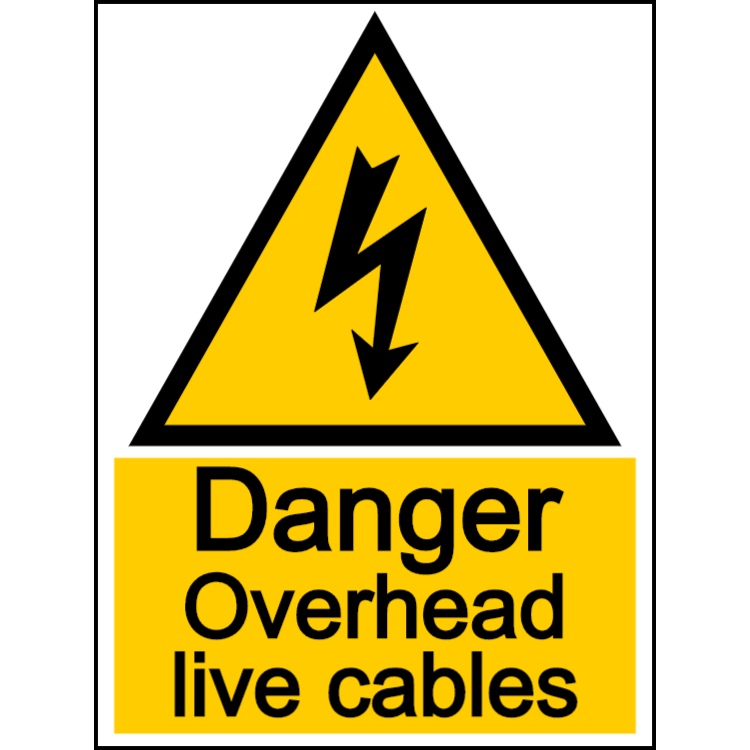 Danger - overheard live cables sign