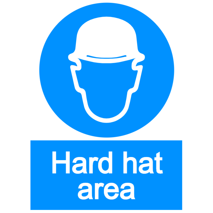 Hard hat area - portrait sign