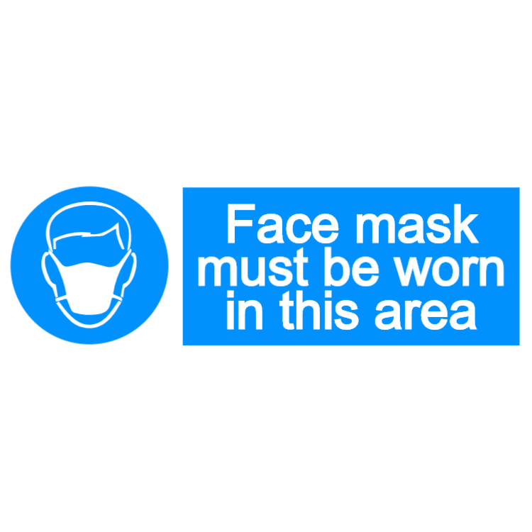 Face mask must be worn in this area - landscape sign