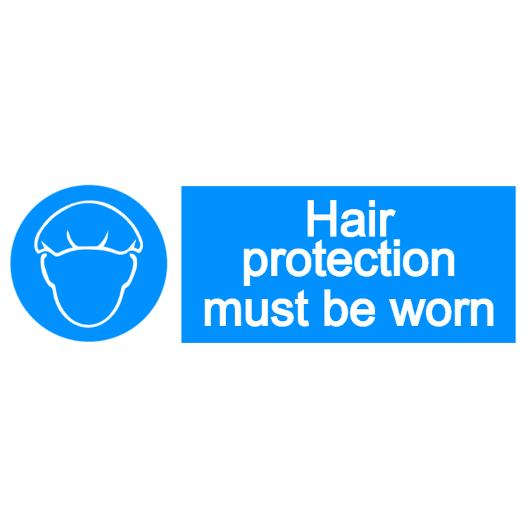 Hair protection must be worn - landscape sign