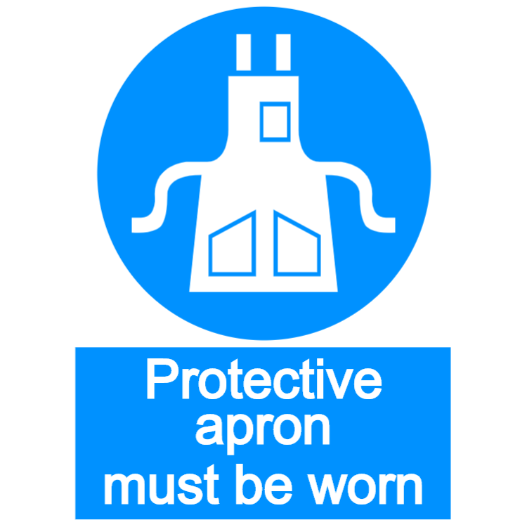 Protective apron must be worn - portrait sign