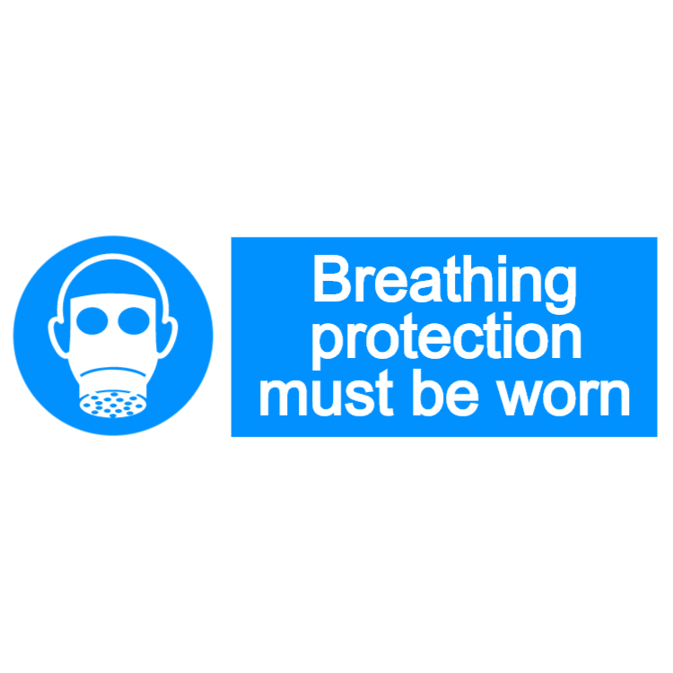 Breathing protection must be worn - landscape sign