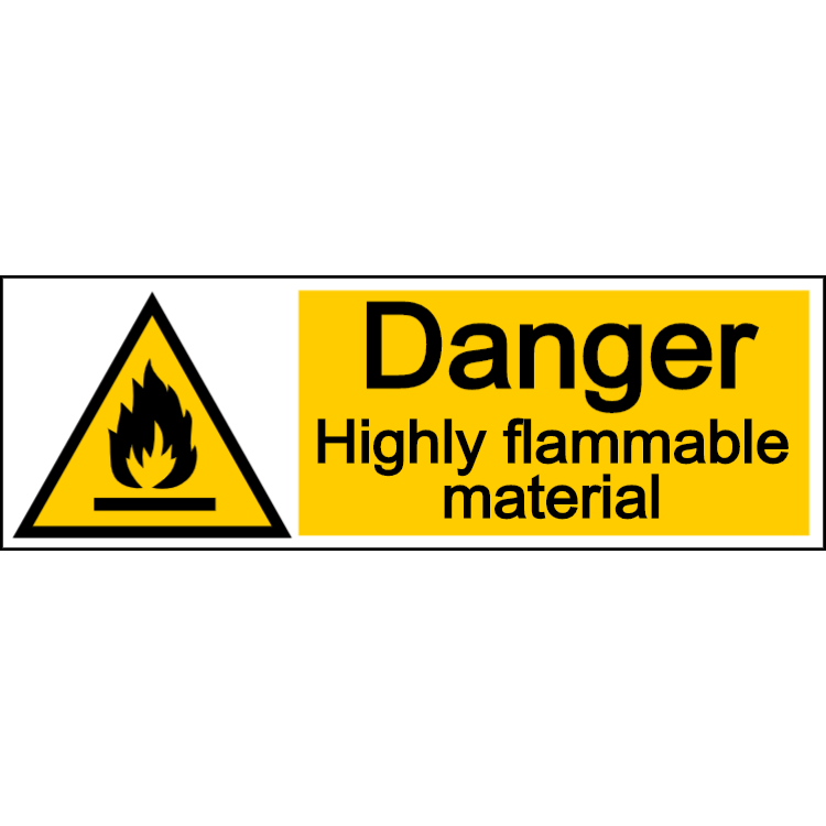 Danger highly flammable material - landscape sign