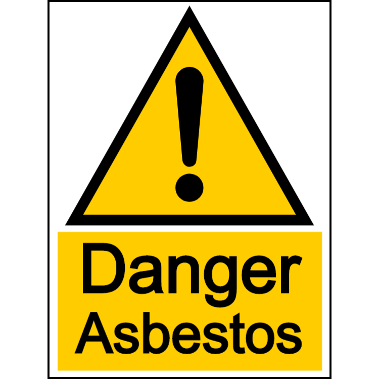 Danger asbestos - portrait sign