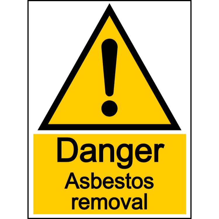 Danger asbestos removal - portrait sign