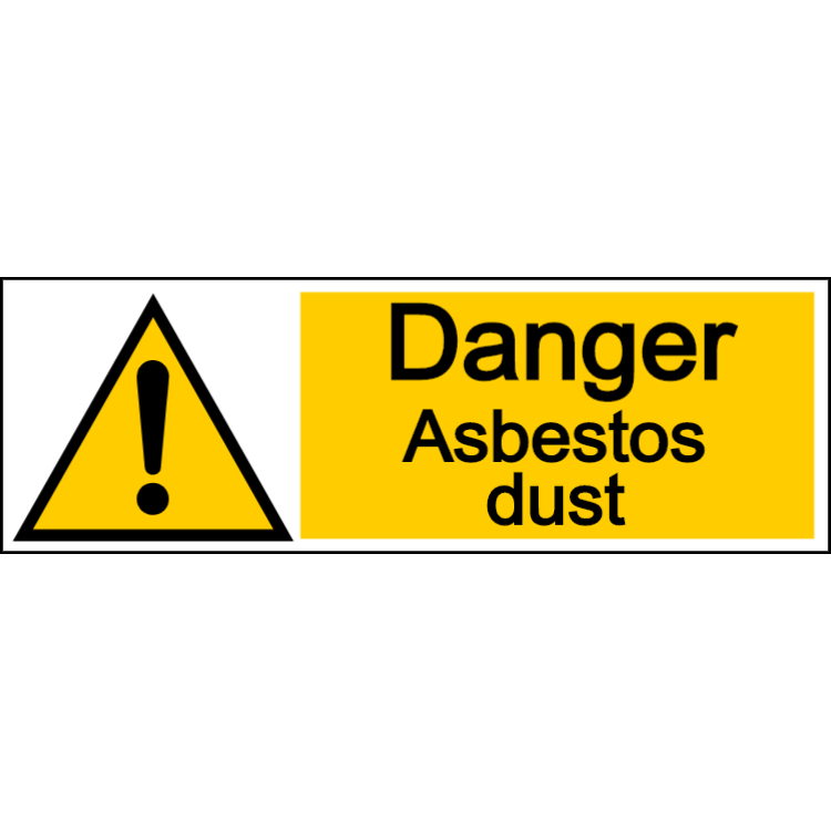 Danger asbestos dust - landscape sign